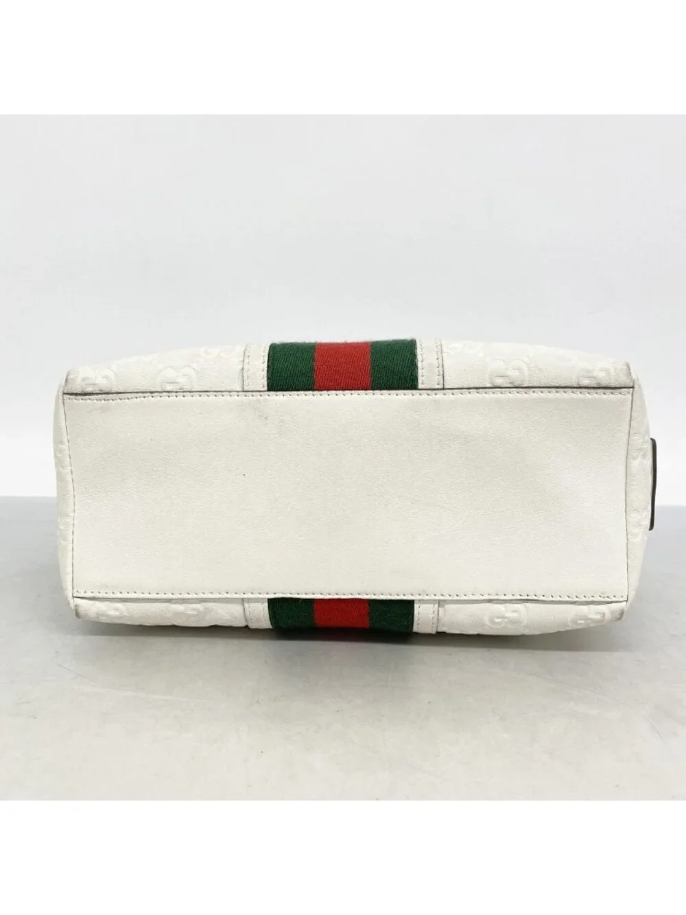 Gucci Pouch Sherry Line Guccissima Leather White Silver